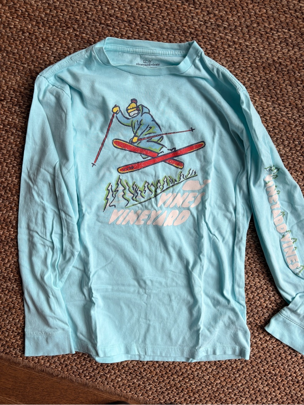 Vineyard Vines Boys Light Blue & Cream Graphic Short Sleeve Tees - Picture 6 of 7